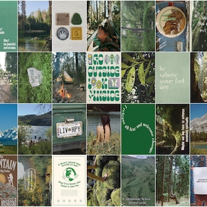 112PCS, Granola Girl Aesthetic Wall Collage Kit, Outdoor Aesthetic, Green Aesthetic, Aesthetic Collage Kit, Digital Download
