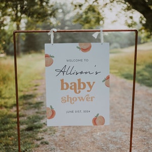 A Sweet Little Peach Baby Shower Welcome Sign, Peach Baby Shower Poster, Peach Baby Sprinkle Welcome Poster, Summer Baby Shower, Neutral