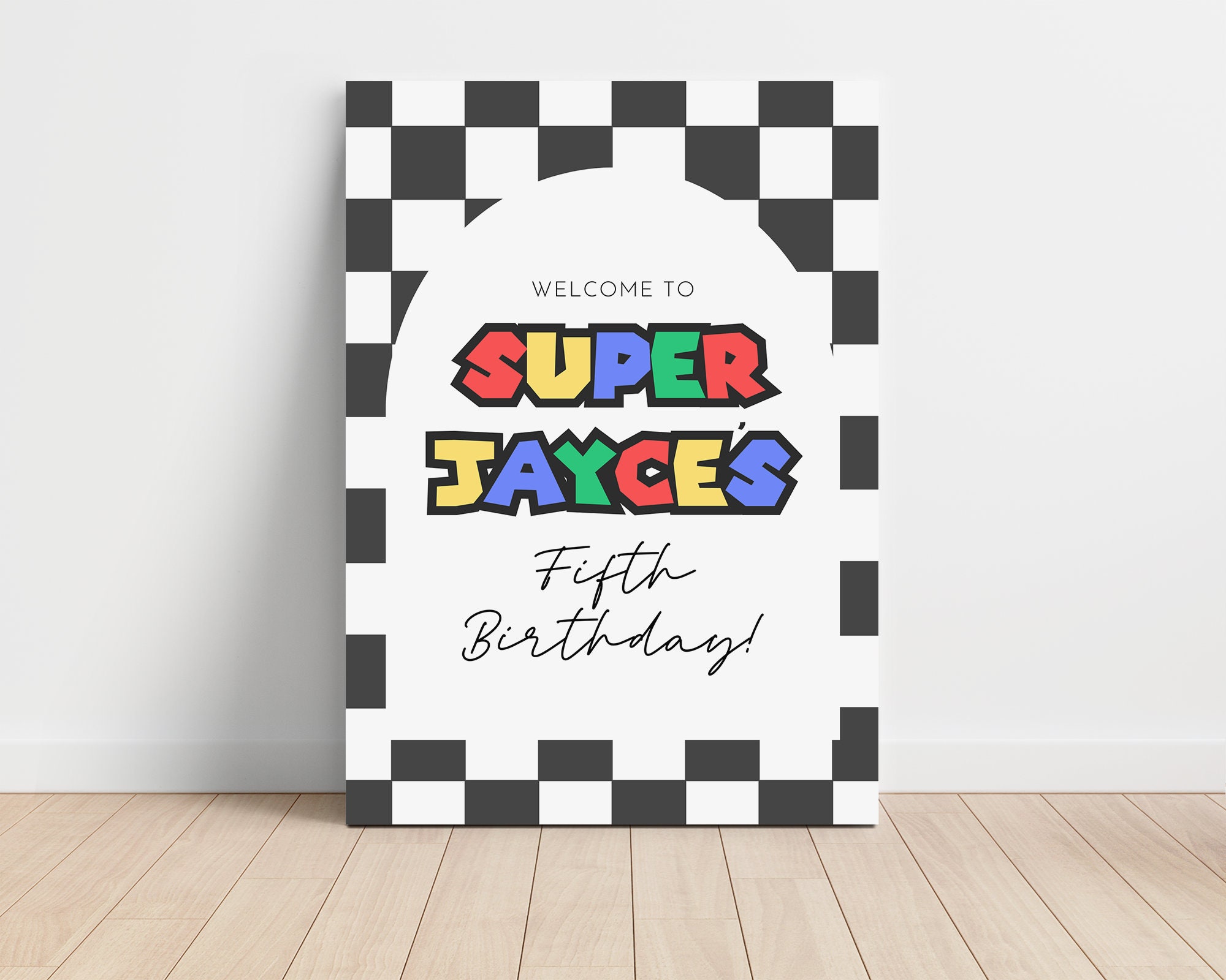 Super Mario Welcome Sign, Mario Bros Modern Sign, Mario Welcome Poster ...