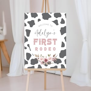1st Rodeo Birthday Welcome Sign Template, Cowgirl First Birthday Party Welcome Decor, Western Editable Welcome Sign 1st Rodeo Welcome Poster