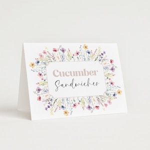 Baby In Bloom Food Tent, Baby Shower Food Card, Floral Food Tent, Wildflower Food Tent, Floral Food Tent Template Our Little Wildflower Card
