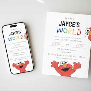 Editable Birthday Invitation Template, Printable Modern Invitation, Birthday Party Invitations, Digital Kids Party Evite Birthday Card