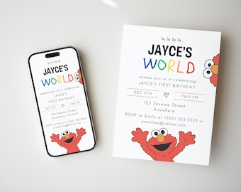 Editable Birthday Invitation Template, Printable Modern Invitation, Birthday Party Invitations, Digital Kids Party Evite Birthday Card