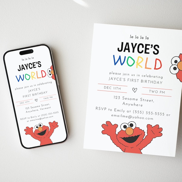 Elmo Invitation Digital Etsy