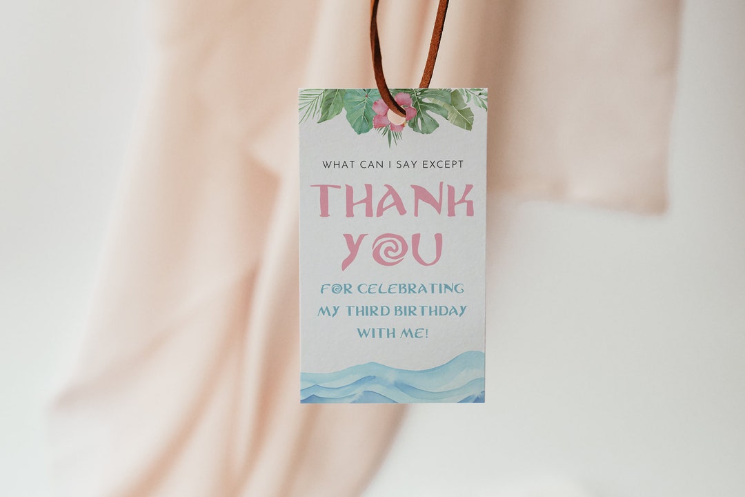 Editable Moana Favor Tag, Editable Moana Birthday Gift Tag, Kids Moana ...