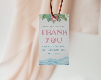 Editable Moana Favor Tag, Editable Moana Birthday Gift Tag, Kids Moana Party Decor, Editable Instant Download, Moana Editable Thank You Tag