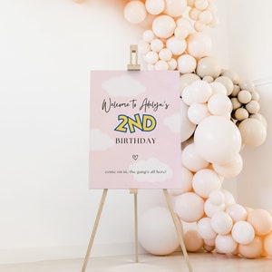 Pink Toy Story Birthday Welcome Sign, Two Infinity and Beyond Welcome Sign, Toy Story Welcome Sign, Girl Toy Story Welcome Poster, Editable