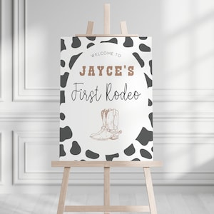 1st Rodeo Birthday Welcome Sign Template, Cowboy First Birthday Party Welcome Decor, Western Editable Welcome Sign, 1st Rodeo Welcome Poster