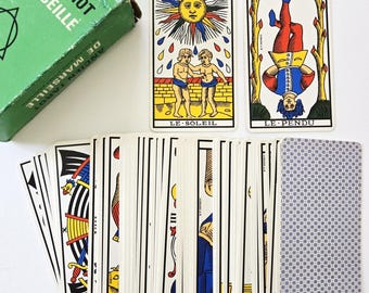 Vintage Tarot de Marseille 1965 Grimaud Complete Deck French Tarot Cards Rare Collectible