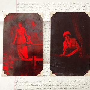 Cartes postales photographiques. Jeunes femmes Victoriennes. CPPR antique