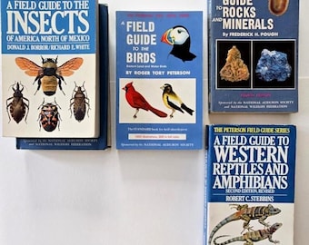 Vintage Peterson Field Guides Nature Books – Birds Insects Rocks Minerals Reptiles Amphibians Audubon Series