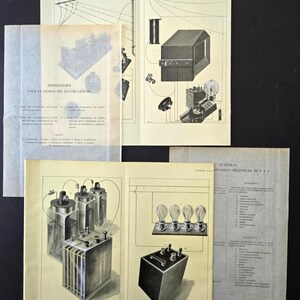 French Technical Plates 1924 – Electrical Diagrams, Scientific Illustrations, Industrial Art