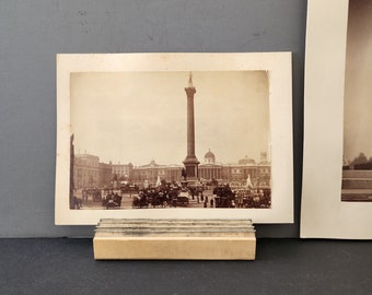 c1870 Historical Albumen Photo by J. Valentine. Collectible Photography. Trafalgar Square, London. Limited Edition. RARE