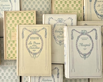 4 Vintage French Nelson Books – Romantic Decor – Antique French Books Decor c.1930