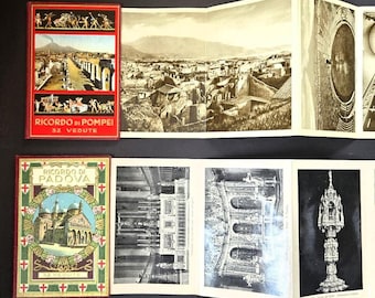 Vintage Italian Leporello Souvenir Book – Padova / Pompei – Antique Travel Ephemera Accordion Book
