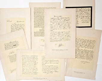 Antique Manuscript Letters – Choose Your Letter, Napoleon, Washington, Franklin – Vintage Historical Reproduction