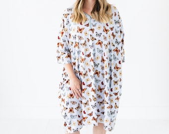 Butterfly Women Bamboo Muumuu Dress Womens Clothing Lounge And Sleepwear one size fits xs to xxl