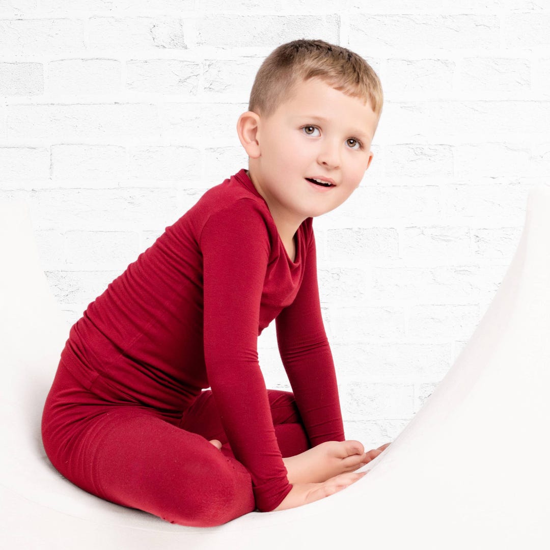 Red Bamboo Baby Pajamas, Bamboo Kids Pajama Sets,nursery, Red Sleepwear ...