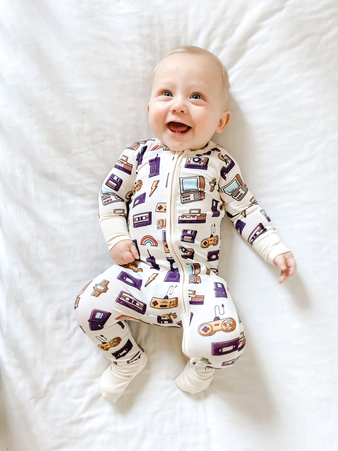 90s Bamboo Baby Pajamas Bamboo Zippered Sleeper 90s Etsy