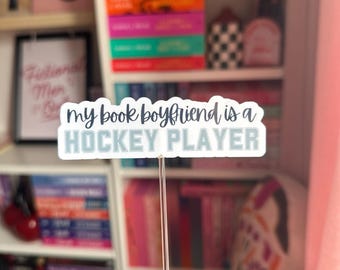 Pegatina de novio jugador de hockey, romance deportivo, regalo para amantes de los libros