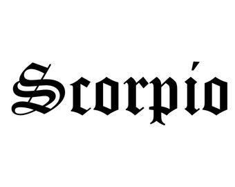 Gothic Schrift Skorpion