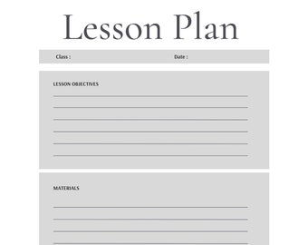 Printable Lesson Plan Teachers Planner - Etsy