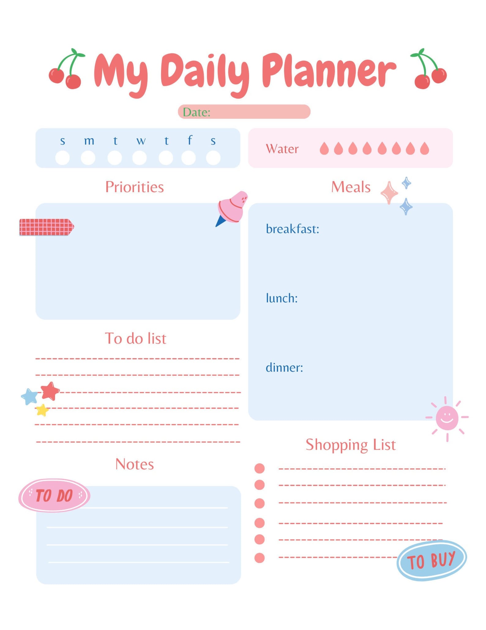 Cute Daily Planner and Task Tracker - Etsy