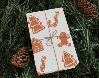Lebkuchen-Geschenkpapier, Weihnachtsgeschenkpapier, Weihnachtsdekoration, festliche Geschenkverpackung, saisonale Verpackung, Partyzubehör