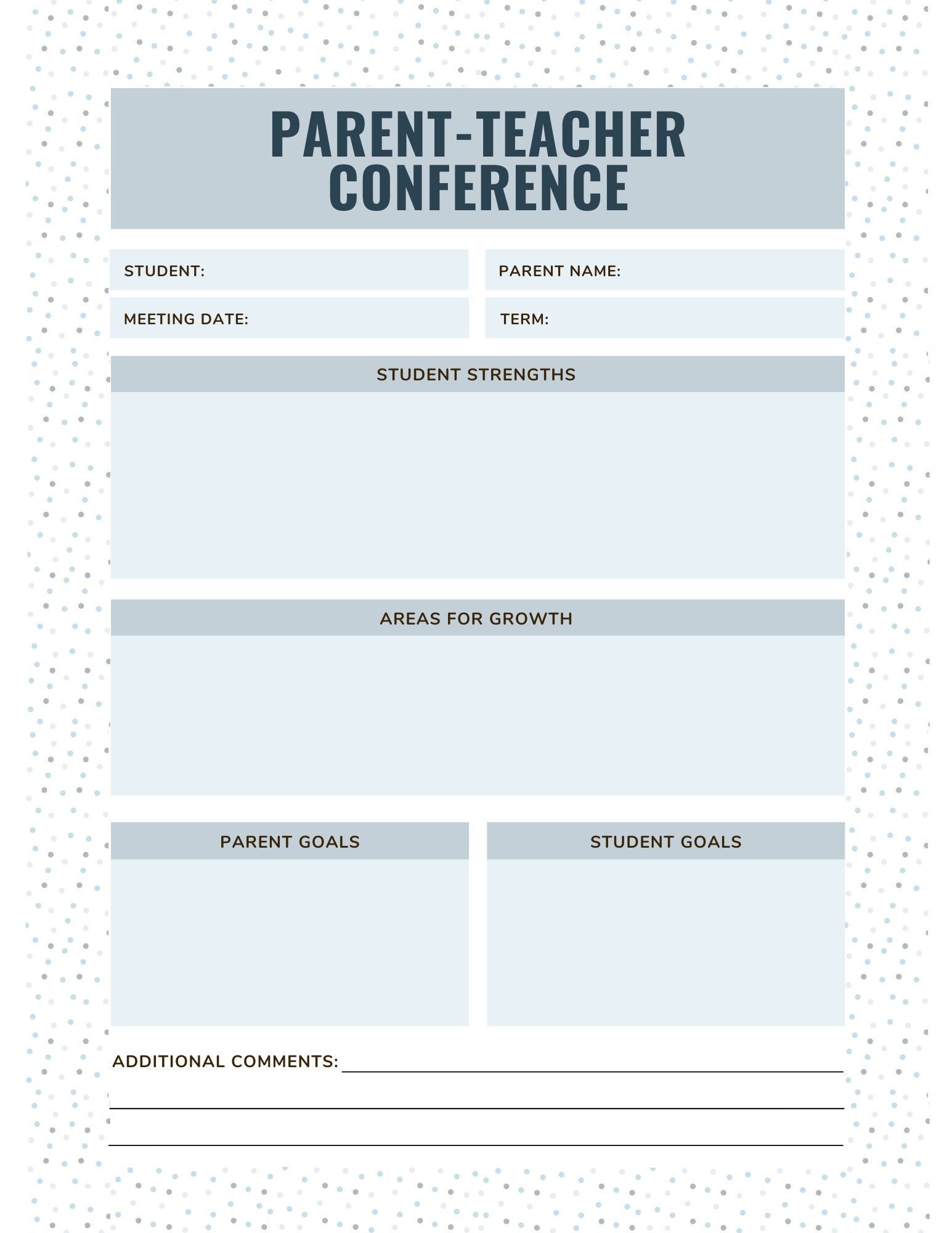 Parent Teacher Conference Template Etsy Parent Teacher Conference Template Etsy