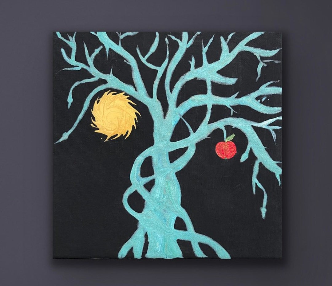Tree of the Knowledge of Good and Evil, Small Tree Abstract Painting ...