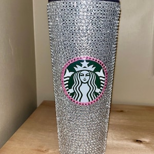 Starbucks Acrylic Diamond Cut Crystal 24oz Tumbler Cup, Custom Starbucks Tumbler Bling, Starbucks Rhinestone Cup, Glitter Cup, Diamond Cut