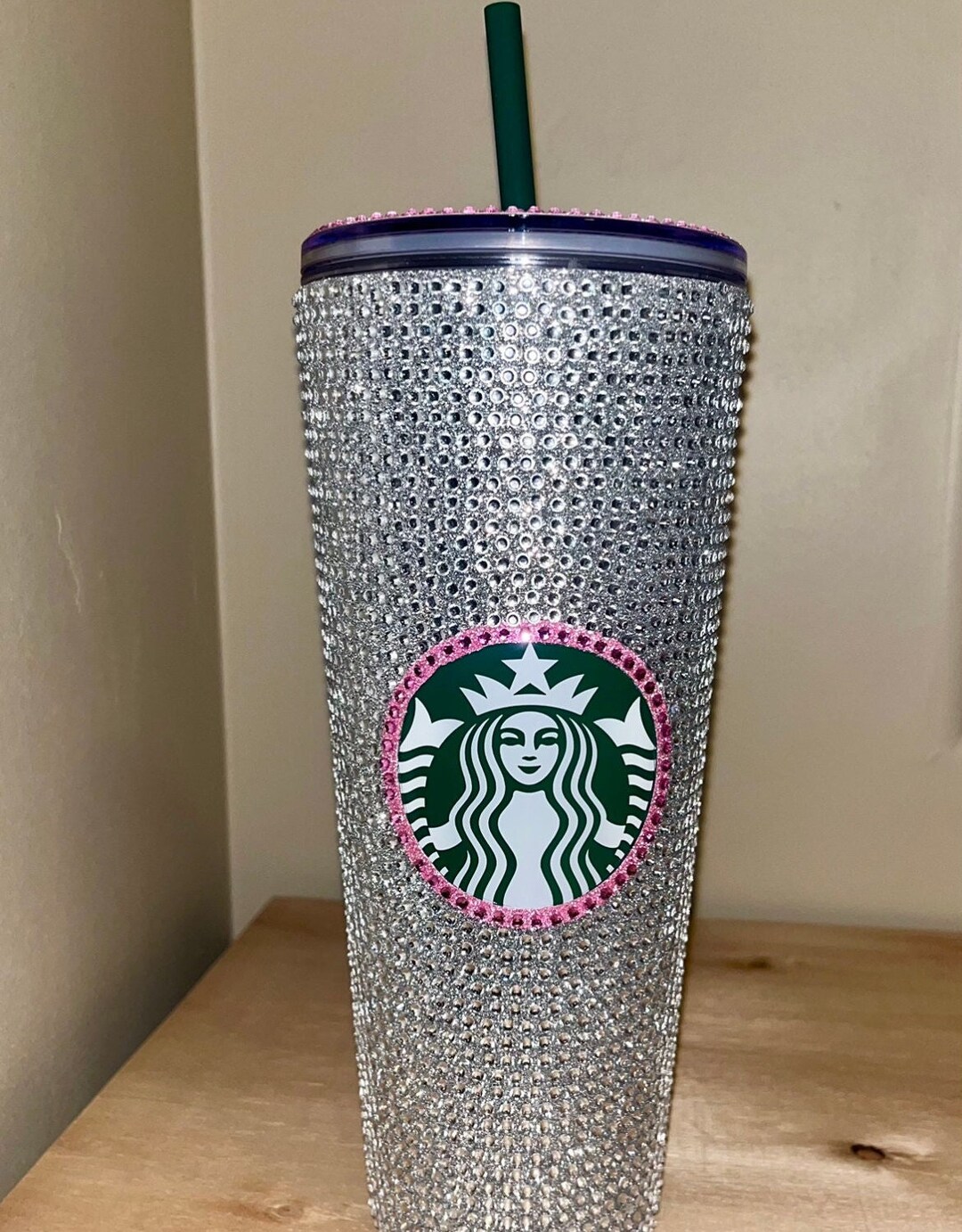 Starbucks Acrylic Diamond Cut Crystal 24oz Tumbler Cup, Custom