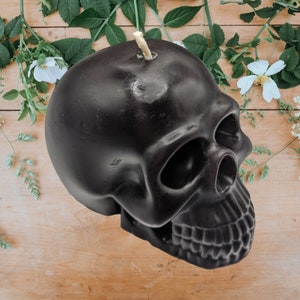 Skull Candle | Beeswax Blend | Gothic Gift | Made in USA  - Approx 9.5oz (269g) Custom Made
