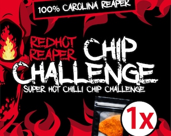 1X CHIP CHALLENGE - world's hottest tortilla chilli chip carolina reaper extremely hot one chip