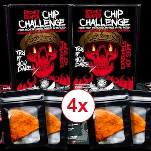 4X Carolina Reaper Chilli Chip Challenge: World&#39;s Hottest Tortilla