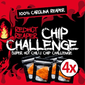 4X CHIP CHALLENGE - world&#39;s hottest tortilla chilli chip carolina reaper extremely hot one chip