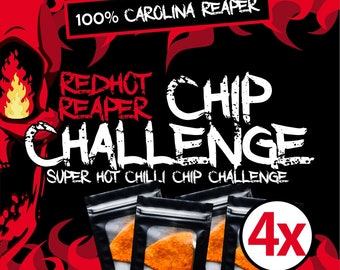 4X CHIP CHALLENGE - world's hottest tortilla chilli chip carolina reaper extremely hot one chip