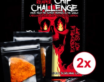 2X CHIP CHALLENGE - 's werelds heetste tortilla chili chip carolina reaper extreem heet één chip