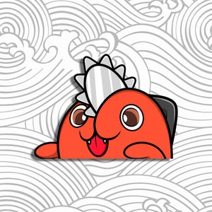 Chainsaw Dog Peeker Sticker