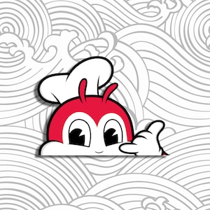 Red Bee Shaka Peeker Sticker
