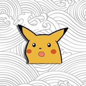 Surfing Pikachu Sticker // Hokusai the Great Wave Sticker // Pokemon  Sticker 