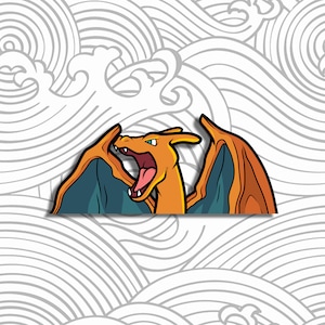 Fire Dragon Peeker Sticker