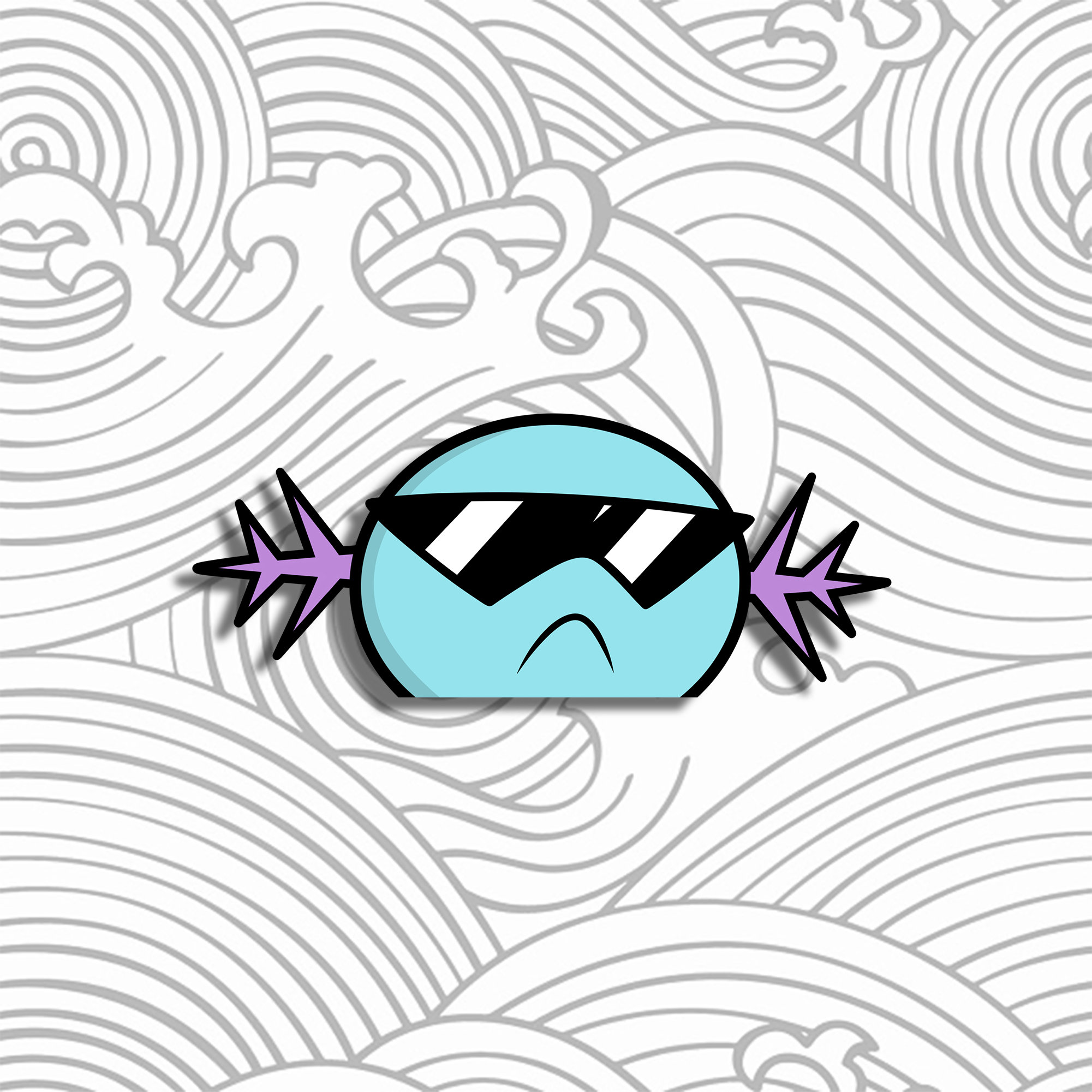 Cool Axolotl Peeker Sticker