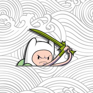 Human Boy Sword Peeker Sticker (2 Styles)