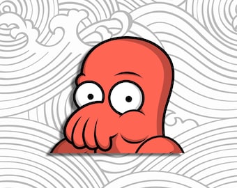 Sticker Alien Squid Peeker