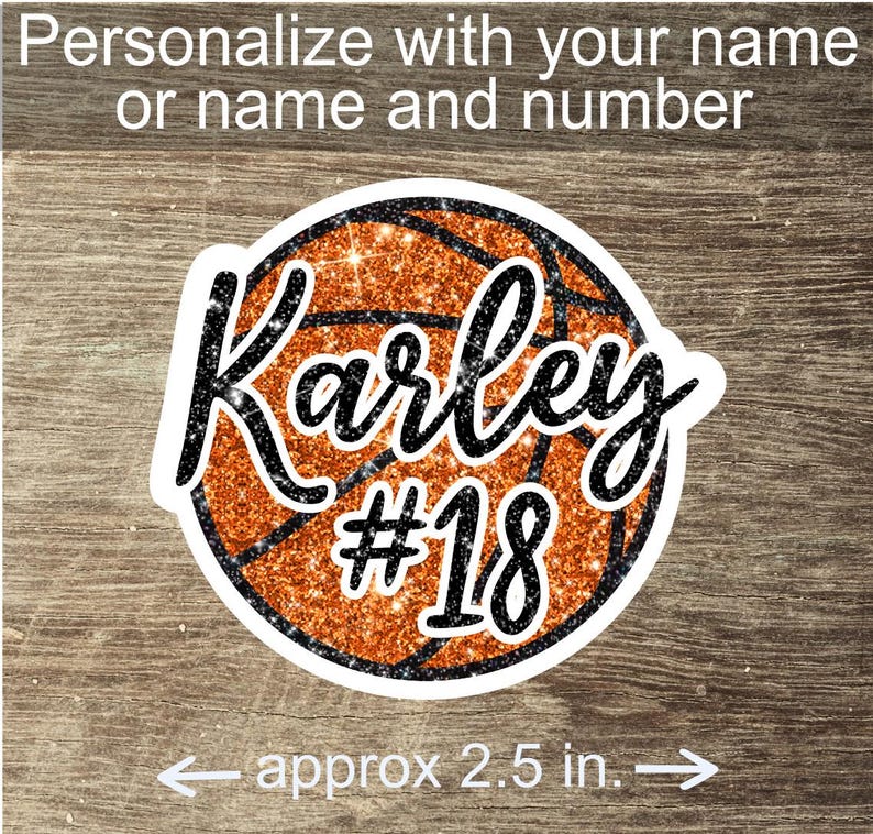 Basketball Name Sticker | Water Resistant Vinyl Sticker | Water Bottle ...