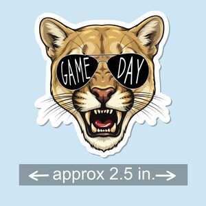 Water Resistant Mascot Game Day Sticker | Panthers | Tigers | Bulldogs | Lions | Eagles | Bears | Water Bottle | Laptop | Notebook Sticker Cougar