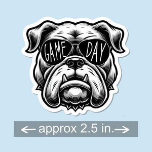 Water Resistant Mascot Game Day Sticker | Panthers | Tigers | Bulldogs | Lions | Eagles | Bears | Water Bottle | Laptop | Notebook Sticker Bulldog