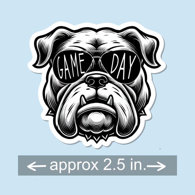 Water Resistant Mascot Game Day Sticker | Panthers | Tigers | Bulldogs | Lions | Eagles | Bears | Water Bottle | Laptop | Notebook Sticker Bulldog