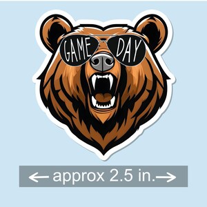 Water Resistant Mascot Game Day Sticker | Panthers | Tigers | Bulldogs | Lions | Eagles | Bears | Water Bottle | Laptop | Notebook Sticker Bear